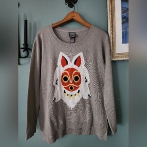 Her Universe Gray Sweater with Red and White Design